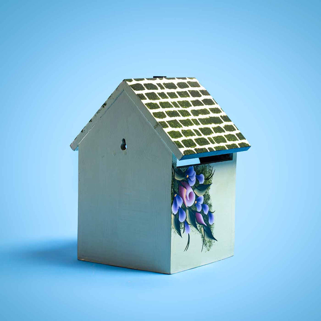 One Stroke Art Bird House - Pink & Purple