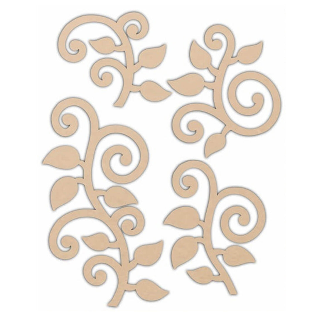 Ready to Decorate Wooden Cutouts - Scrolled Leaf Cluster