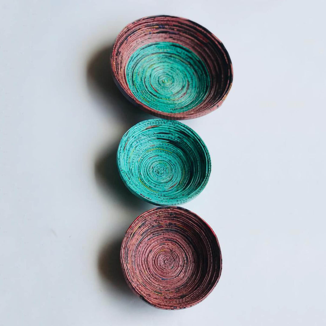 Handmade Upcycled Multipurpose Mini Bowl - Set of 3