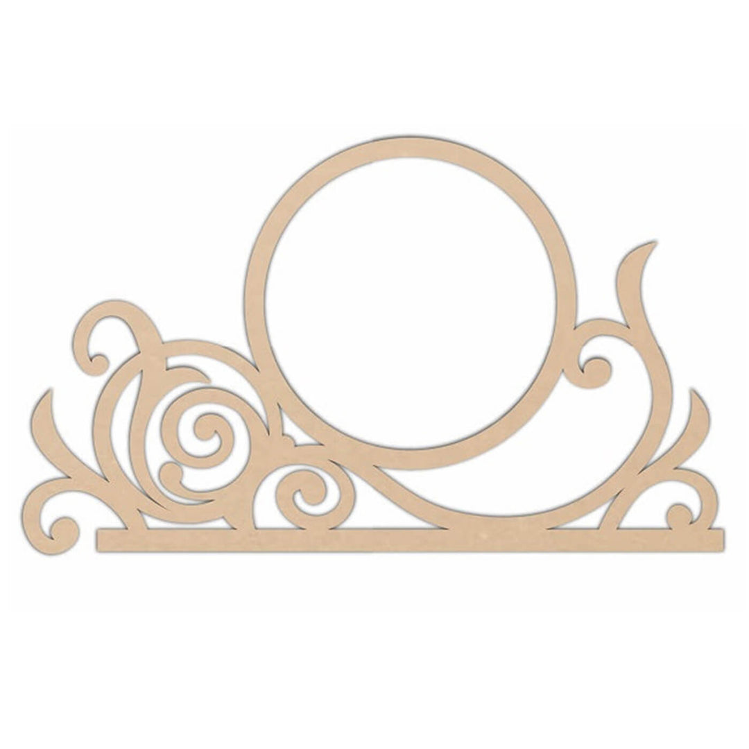 Ready to Decorate Wooden Cutouts - Circle Flourish Frame