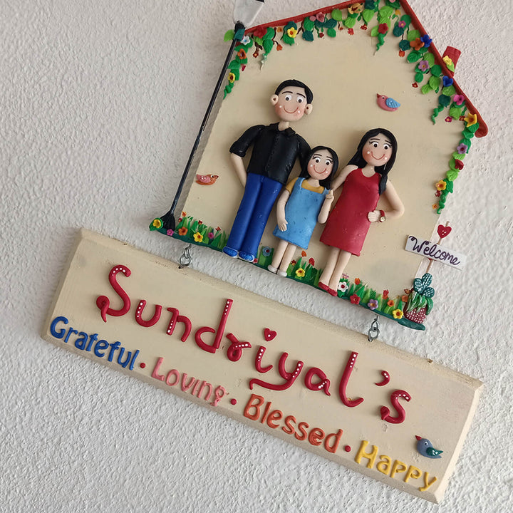 Personalised Gharonda Family Name Plate For 3 Characters