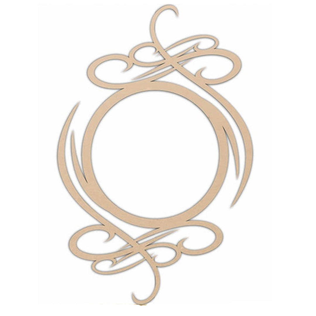 Ready to Decorate Wooden Cutouts - Wavy Circles Frame