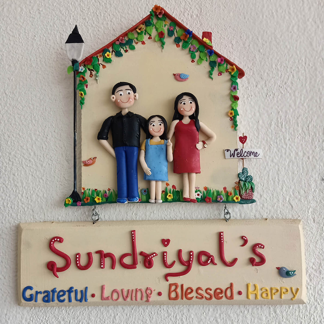 Personalised Gharonda Family Name Plate For 3 Characters