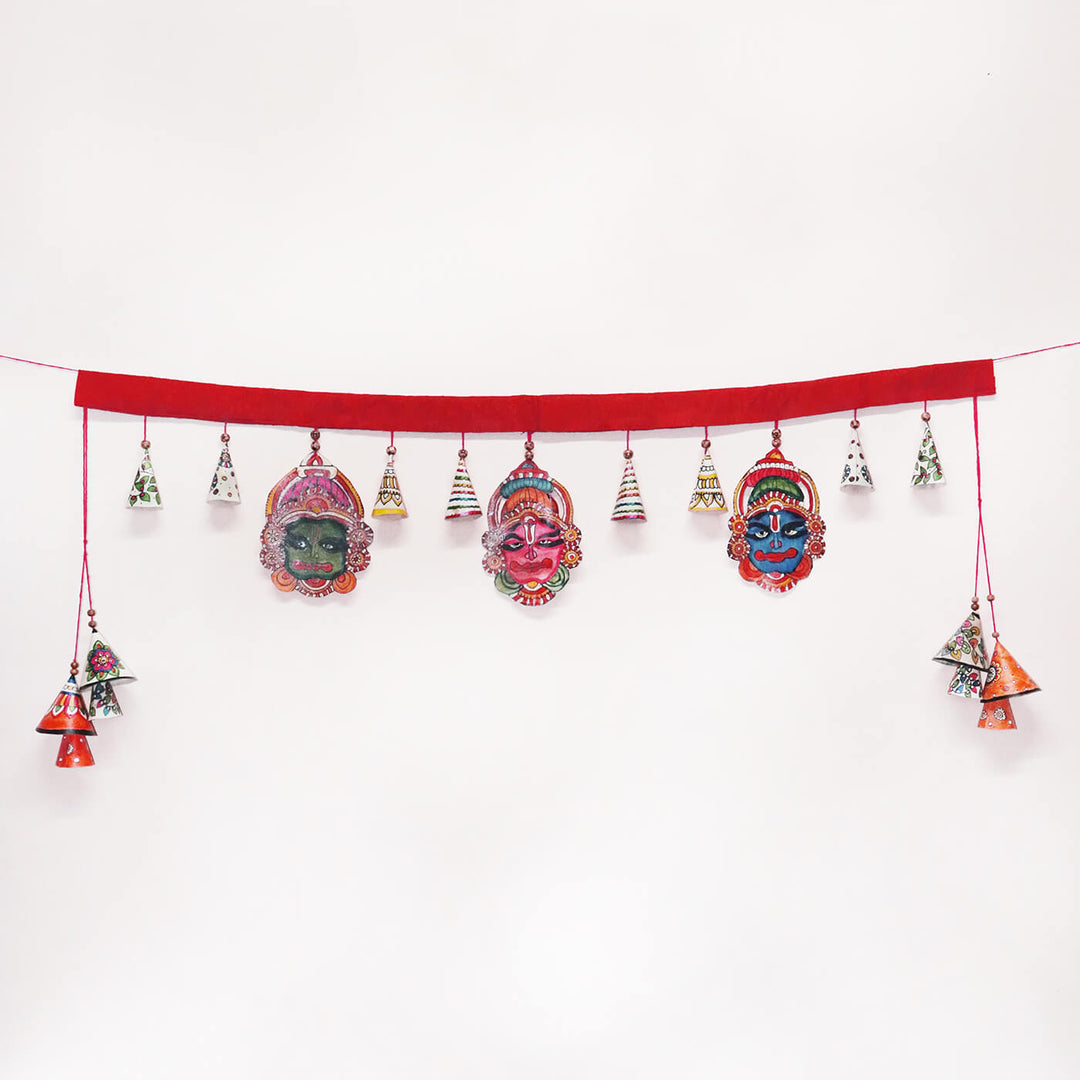 Hand-painted Kathakali Long Toran Puppet Hanging