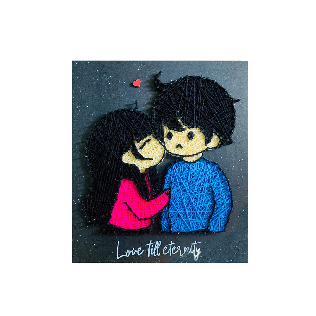 Cute Couple String Art with Quote