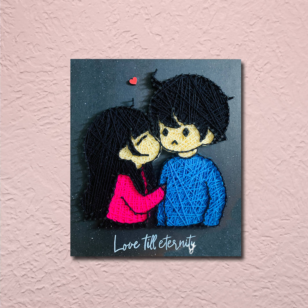Cute Couple String Art with Quote