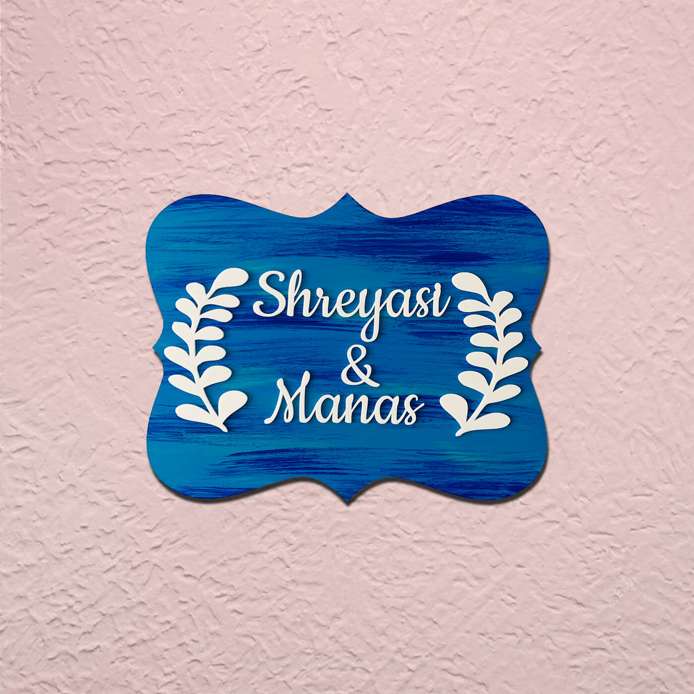 Buy Couple Wreath 3D Name Board Online On Zwende