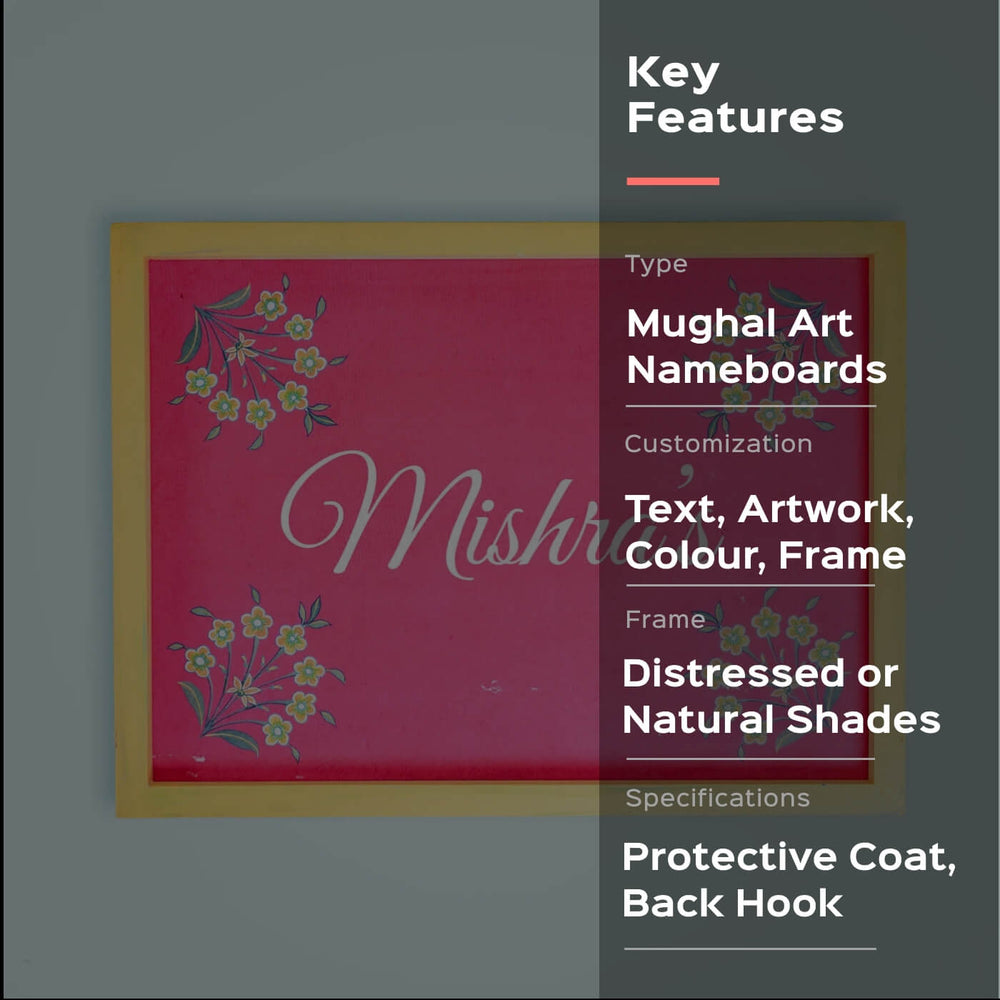 Handcrafted Framed Name Plate Yellow Pansies - Front View with Text Overlay