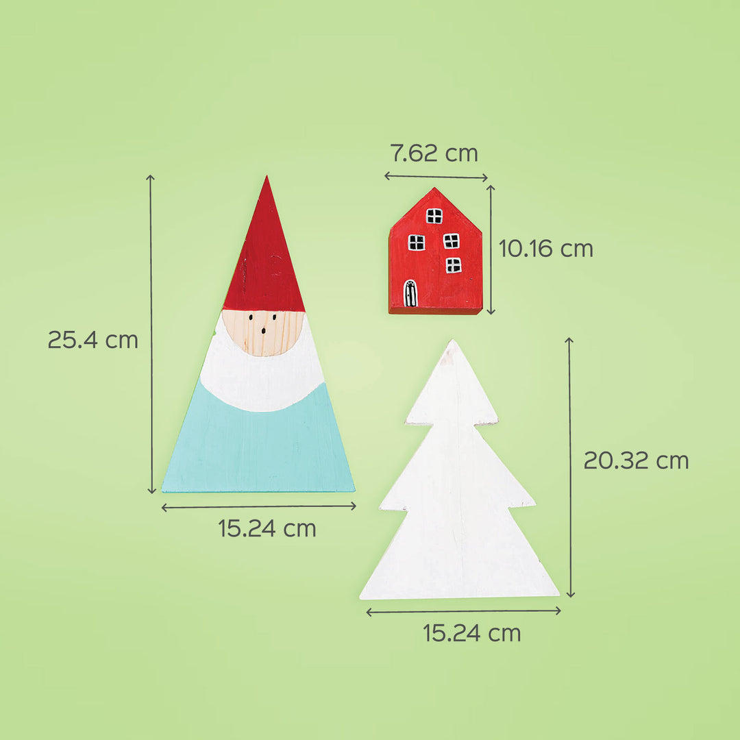 Hand-Painted "Mountain Santa" Wooden Table Decor For Christmas Table Decoration