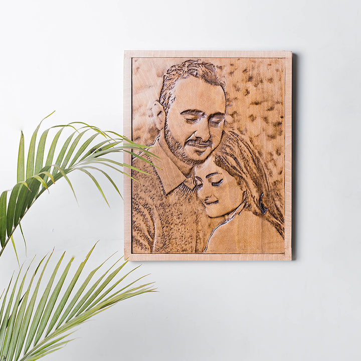 Beech Wood Engraved Portraits - Wood Grain