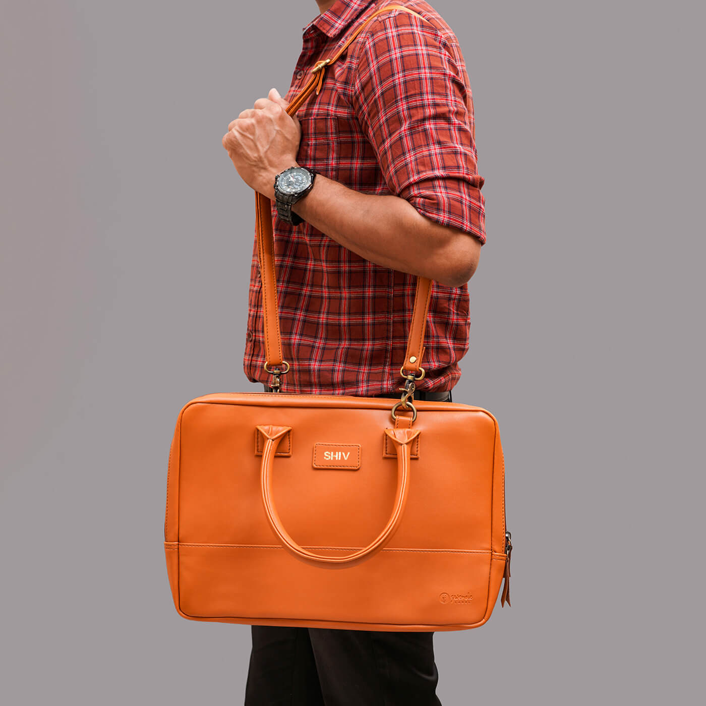 Buy Sleek Faux Leather Personalized Laptop Bag Online On Zwende
