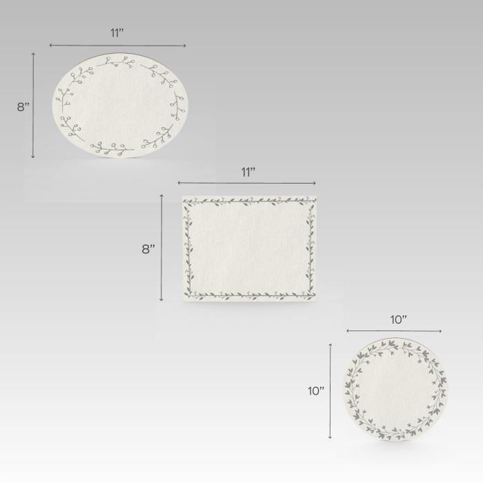 Round Hand Painted Character Name Plate With Pets 2 - Dimension Chart with Multiple Shapes