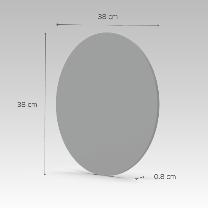 Circular Dot Art Name Plate - Dimension Chart with Thickness