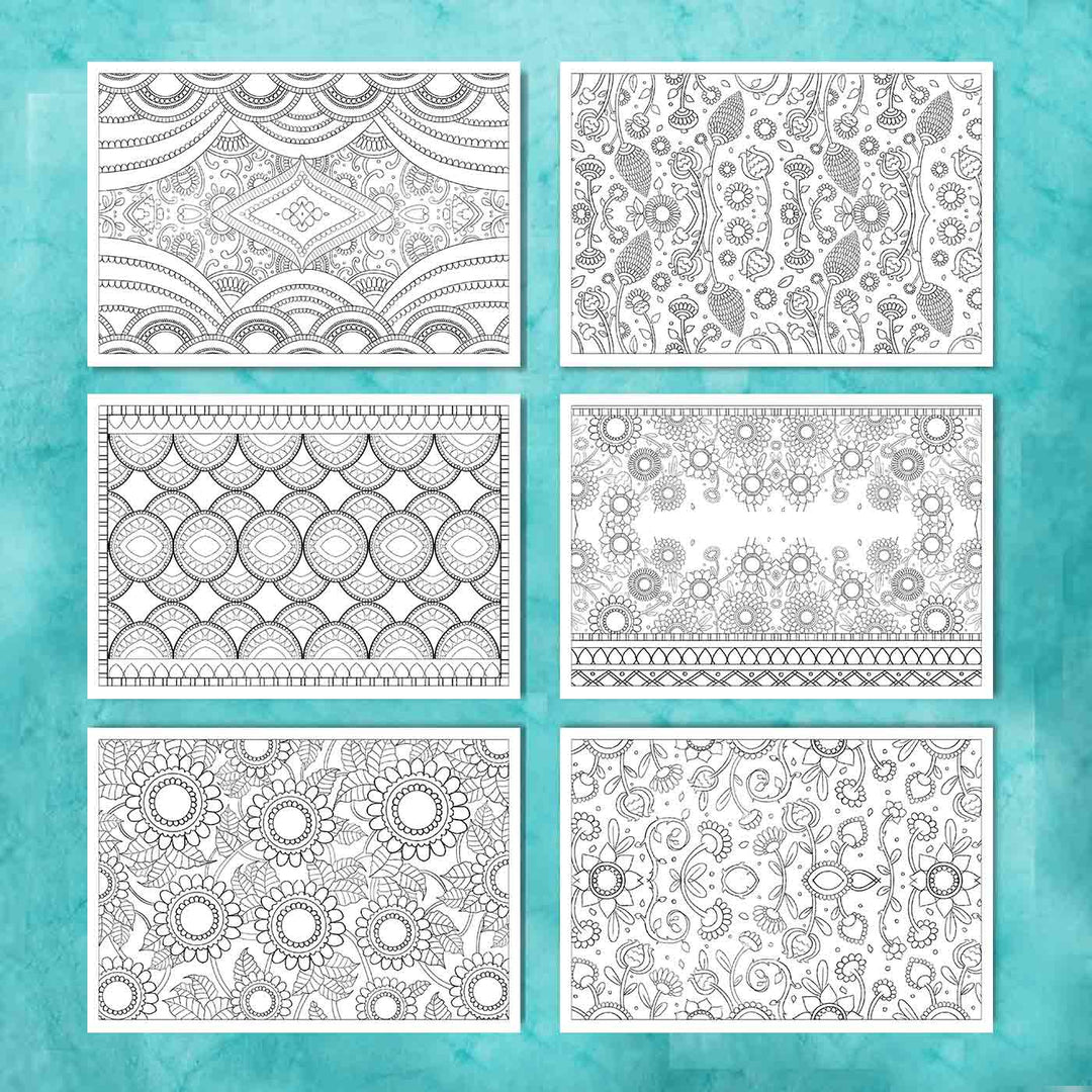 Print and Color Sheets - Pattern Therapy 2 - Tholu Bommalata