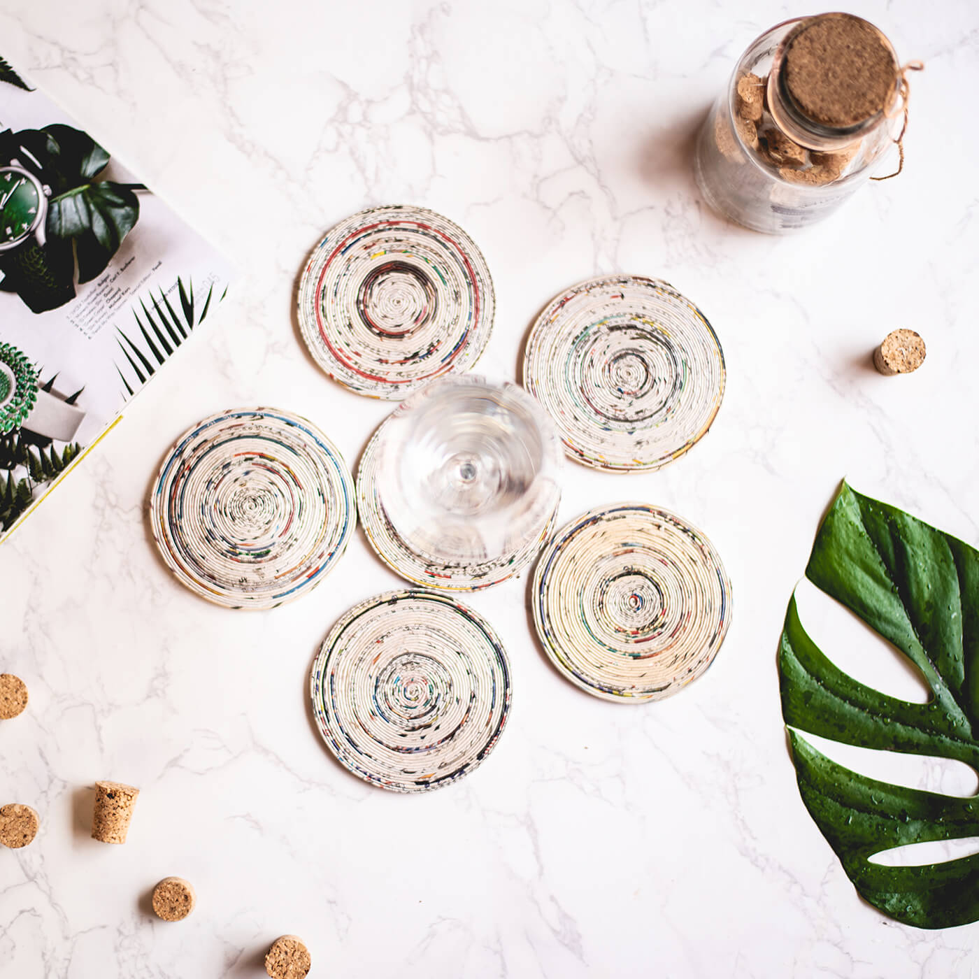 Handcrafted Paper Mache Coasters (Set of 6) Zwende