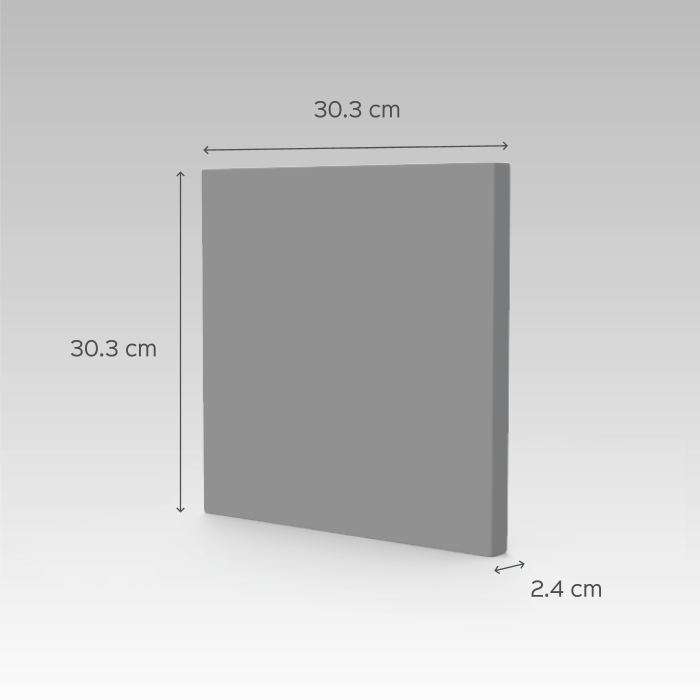 White Big Square Name Plate Three Names - Dimension Chart with Thickness