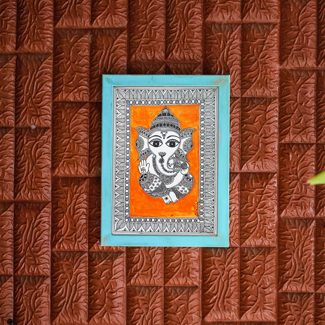 A5 Madhubani Wall Painting - Ganesha