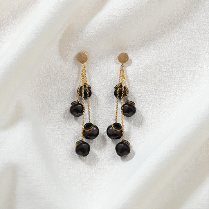 Statement Handmade Sikahar Multiple Pots Hanging Brass Earrings | 22K Gold Plated