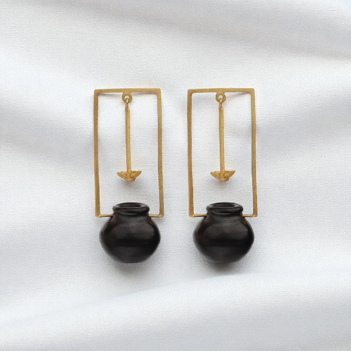 Statement Handmade Mathni Design Brass Earrings | 22K Gold Plated