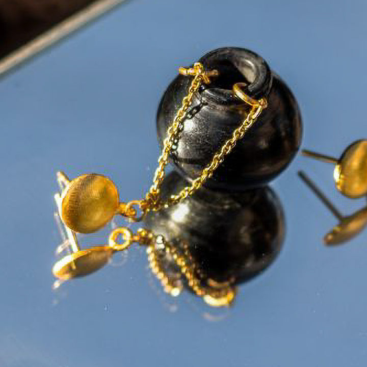 Modern Handmade Sikahar Pot Hanging Brass Earrings | 22K Gold Plated