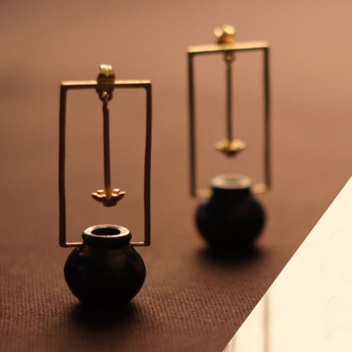 Statement Handmade Mathni Design Brass Earrings | 22K Gold Plated