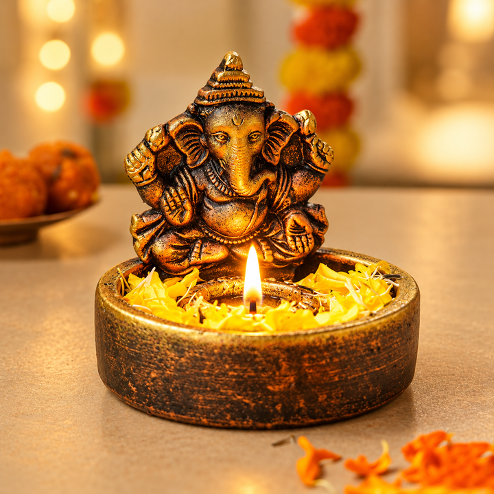 Handmade Ganesh Bowl Terracotta Oil Lamp / Diya