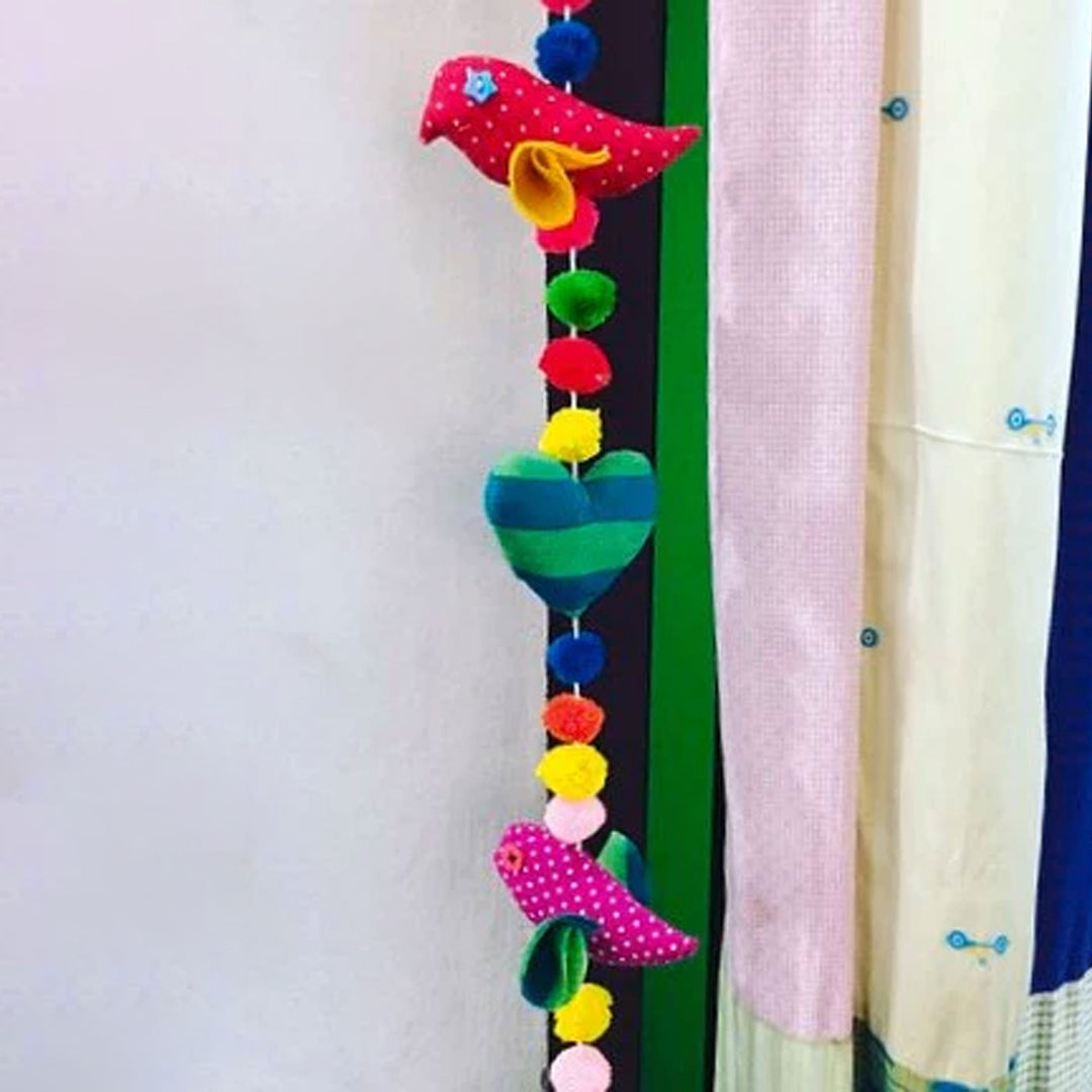 Upcycled Fabric Pom-Pom Festive Hanging