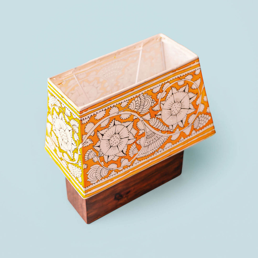 Hand Painted Parchment Leather Tholu Bommalata Lamp