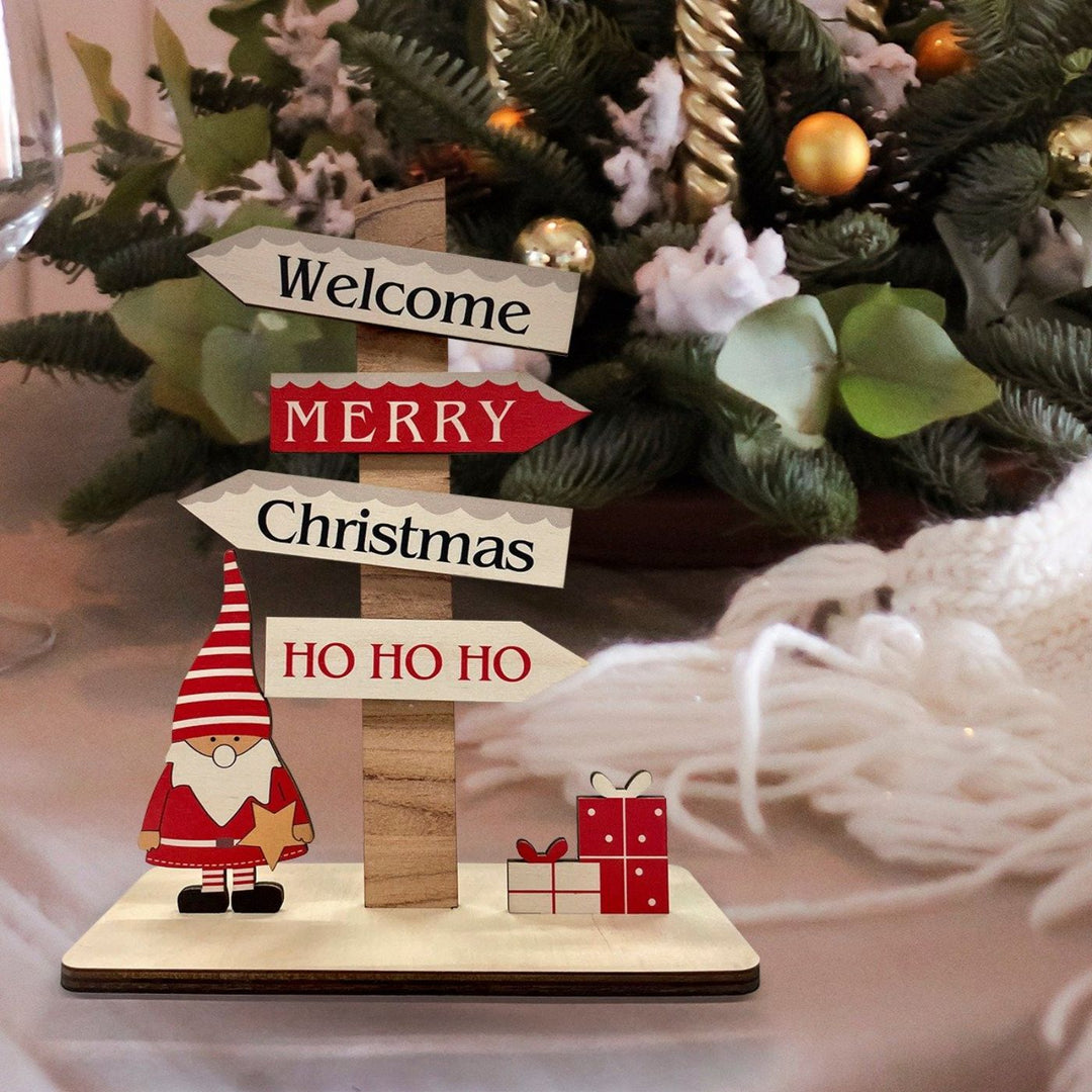 Handcrafted 3D Santa Wooden Table Decor For Christmas Decoration