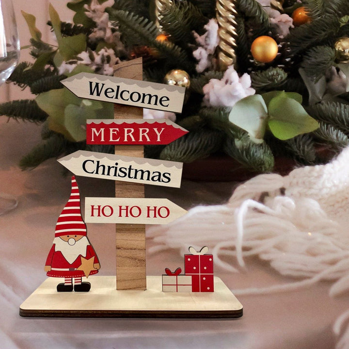 Handcrafted 3D Santa Wooden Table Decor For Christmas Decoration