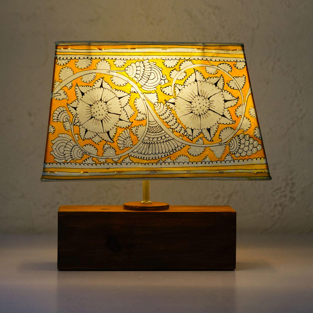 Hand Painted Parchment Leather Tholu Bommalata Lamp