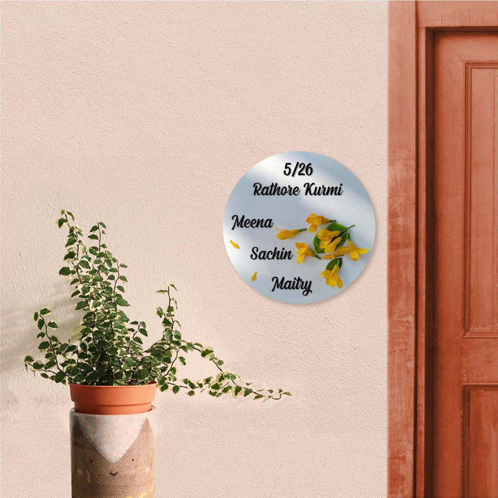 Handcrafted Personalized Sonchafa Wooden Round Name Plate