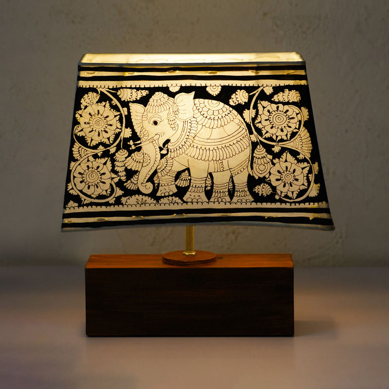 Hand Painted Parchment Leather Tholu Bommalata Lamp