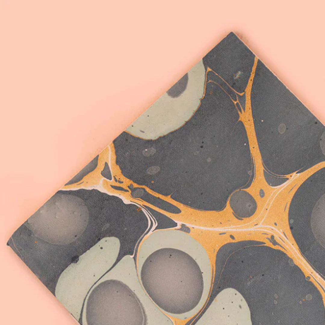 Abstract Marbled Notebook With Handmade Paper