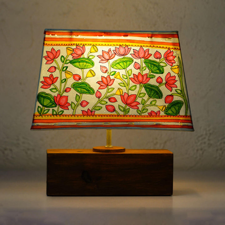 Hand Painted Parchment Leather Tholu Bommalata Lamp