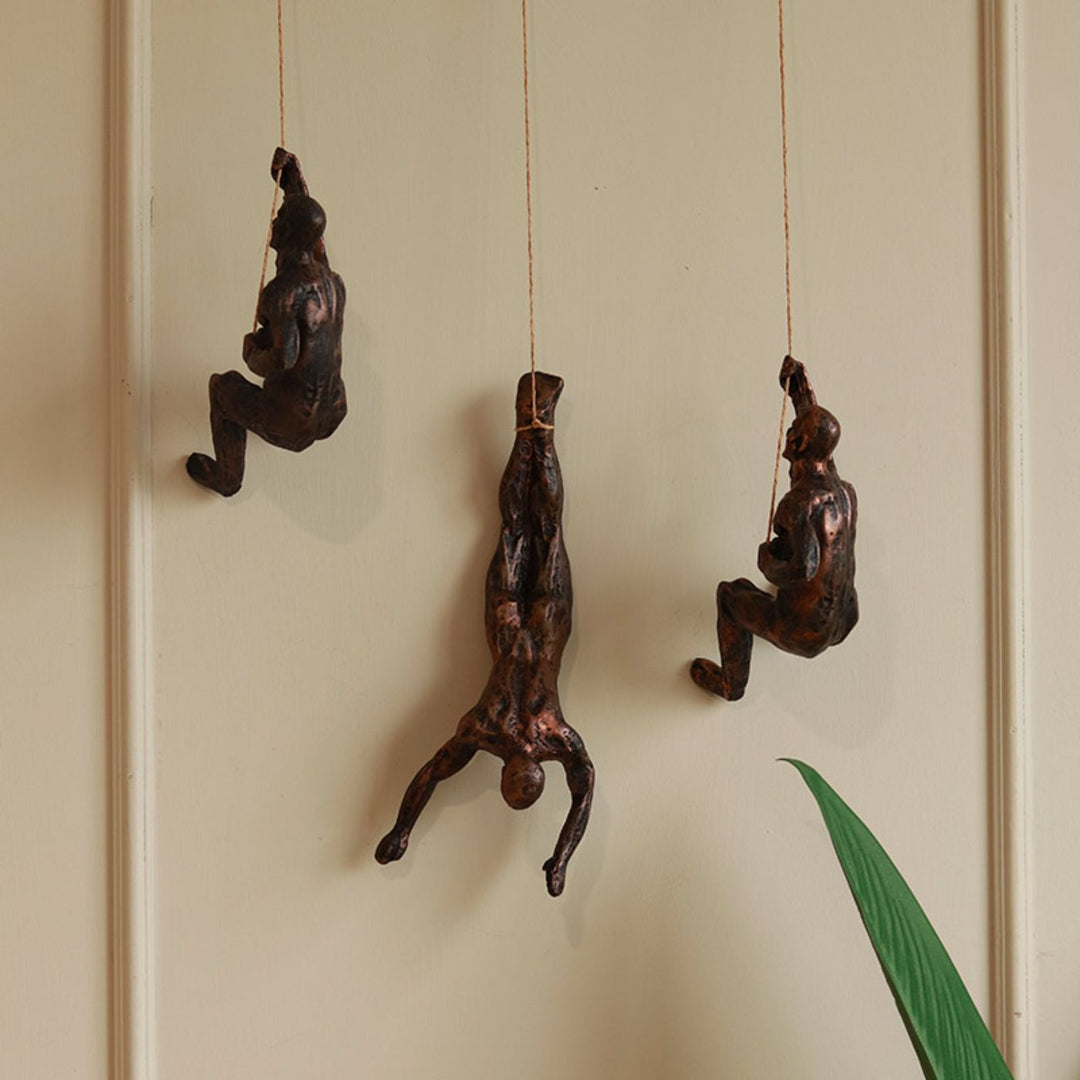 Handcrafted Hanging Man Ceramic Centerpiece