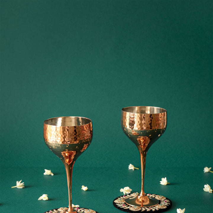 Copper & Brass Wine Grande Goblets I Set of 2