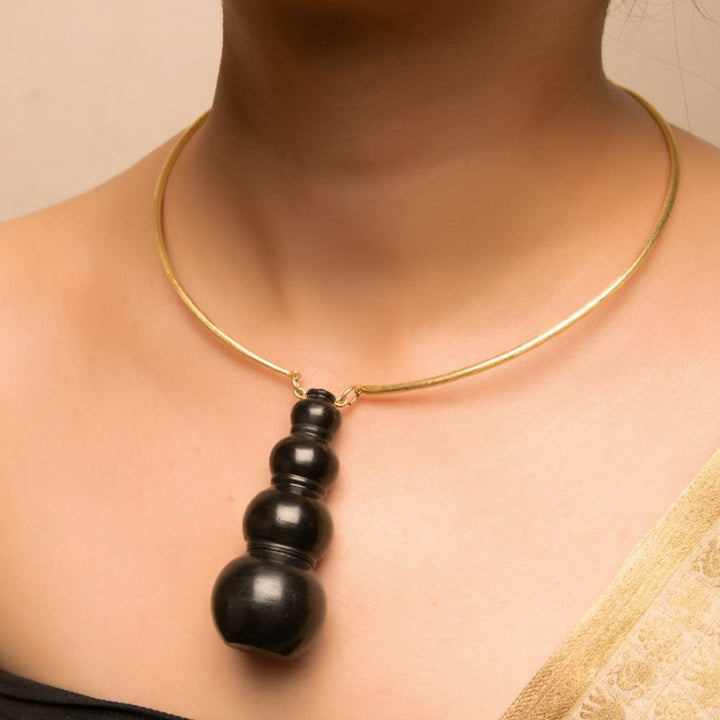 Minimal Stacked Pot Design Choker Necklace | 22K Gold Plated