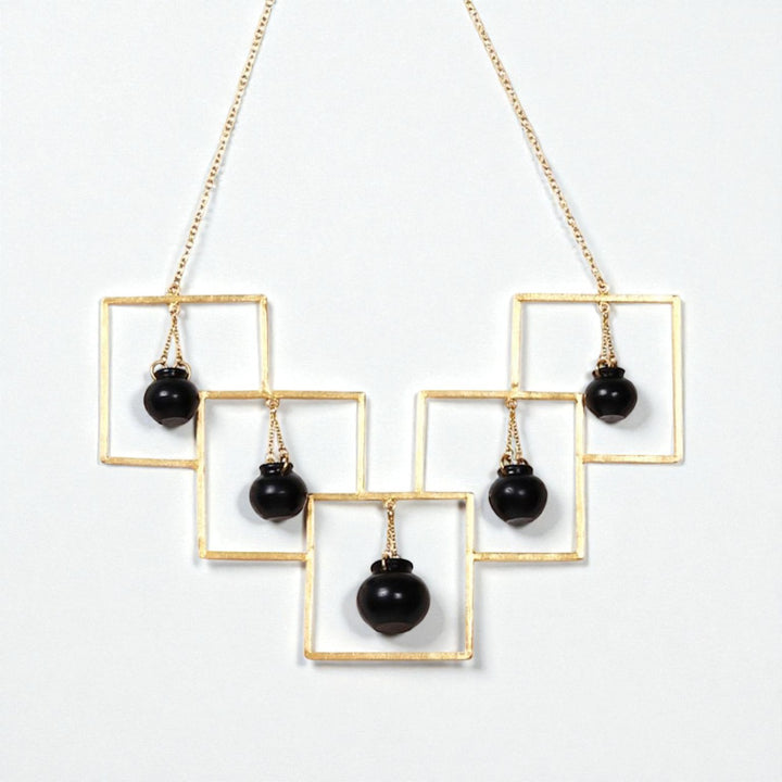 Contemporary Sqauare Kalash Design Necklace | 22K Gold Plated