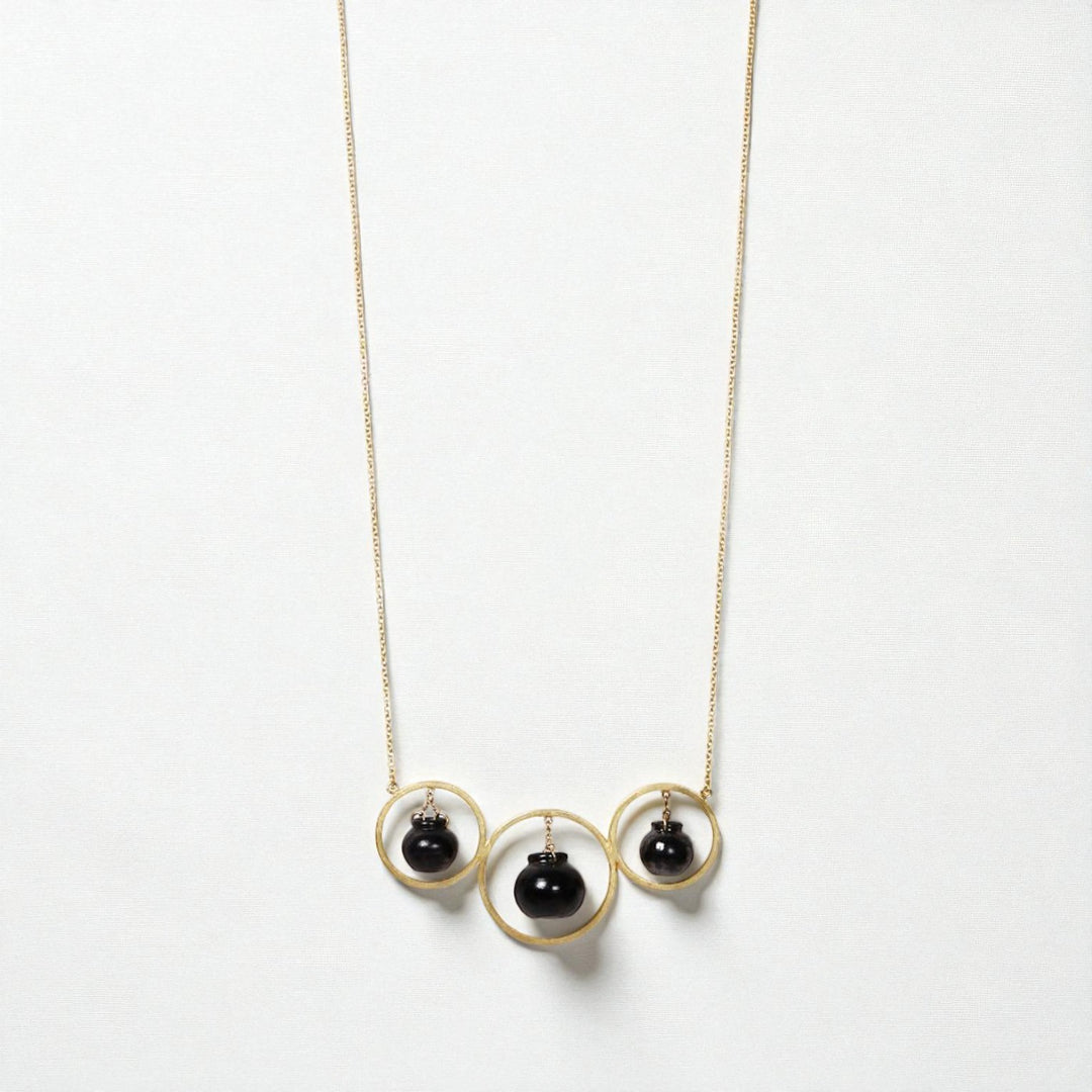 Modern Three Ring Design Handmade Necklace | 22K Gold Plated