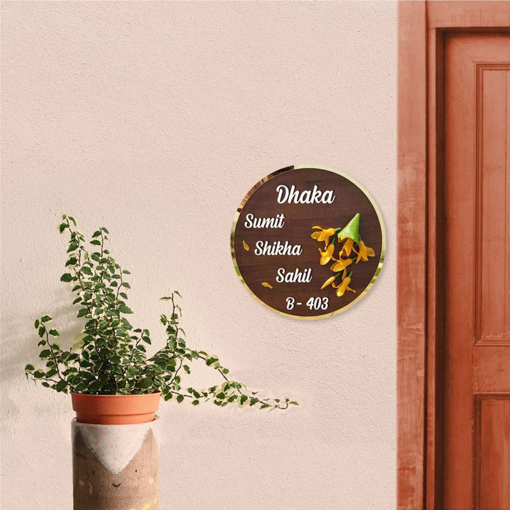Handcrafted Personalized Sonchafa Wooden Round Nameplate