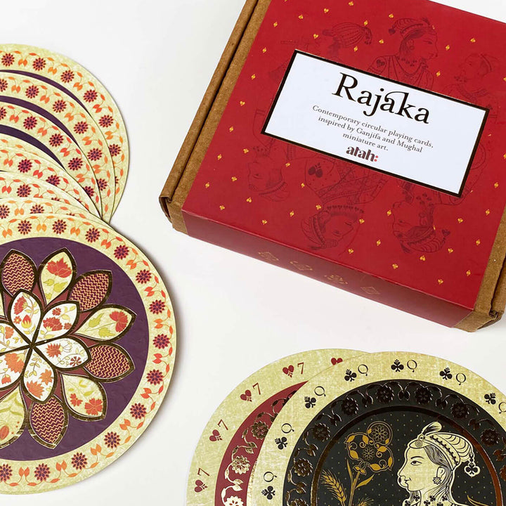 Rajaka I Mughal Ganifa Inspired Circular Playing Cards - Zwende