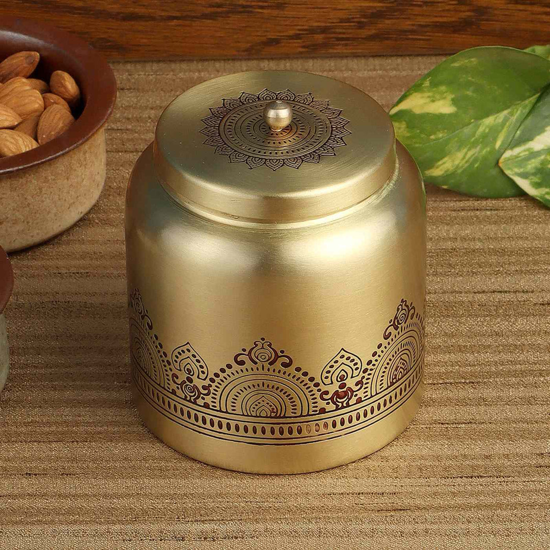 Dohar Handcrafted Brass Jars for Nuts & Sweets