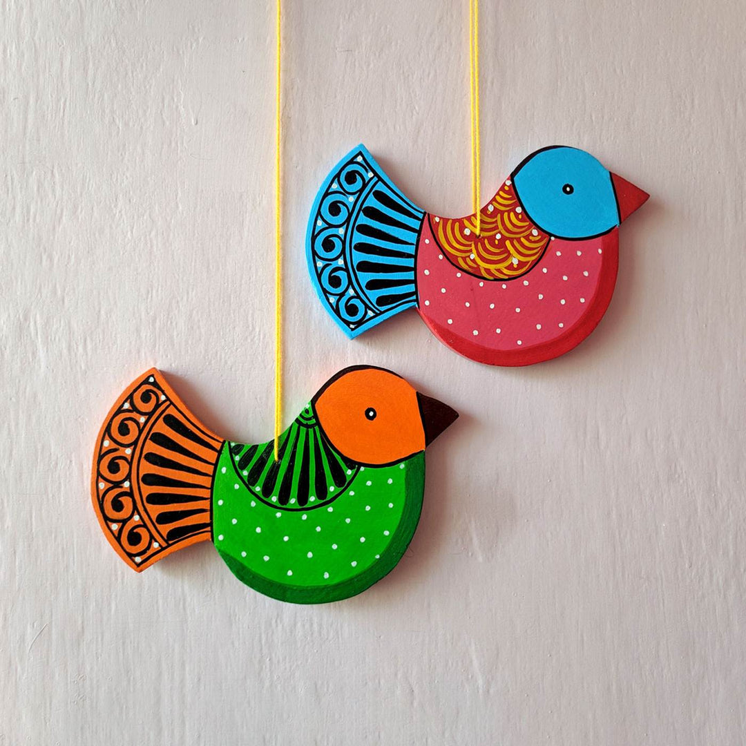 Handpainted Bird String Wall Hangings