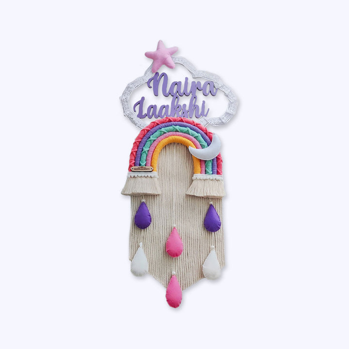 Macrame Moon & Star Personalized Kids' Nameplate - Zwende