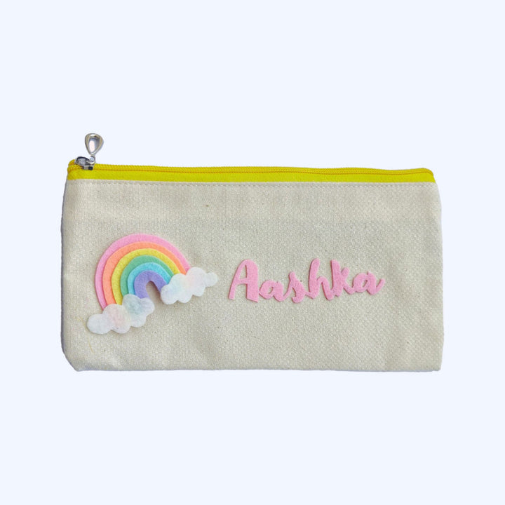 Personalized Rainbow & Unicorn Theme Stationary Pouch
