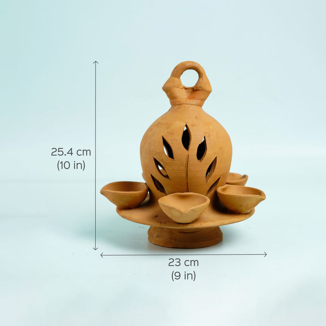 Handmade Terracotta Hanging Cutwork Diya