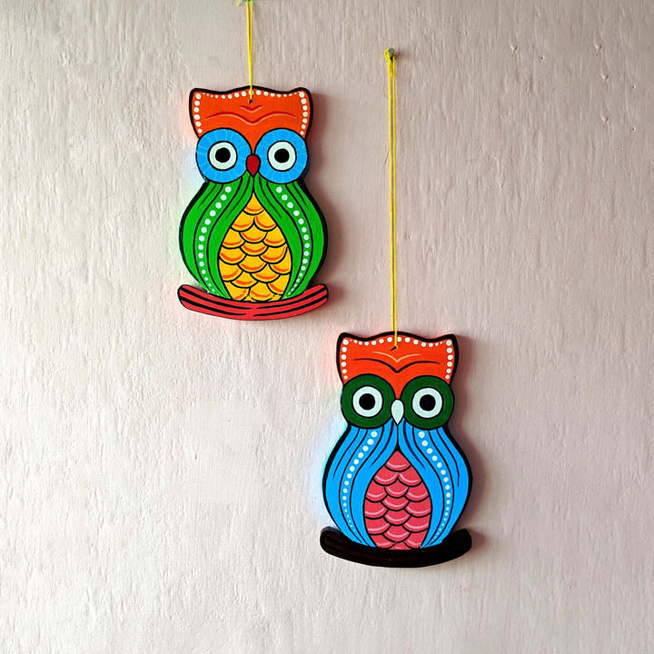 Handpainted Owl String Wall Hangings