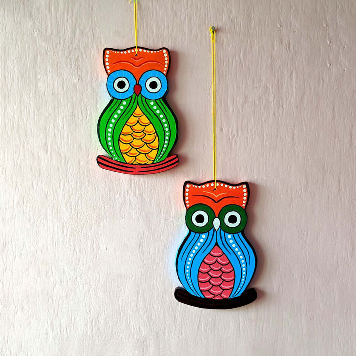 Handpainted Owl String Wall Hangings