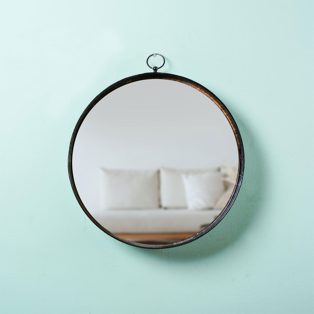 Black Iron Frame Mirror I 16 Inches